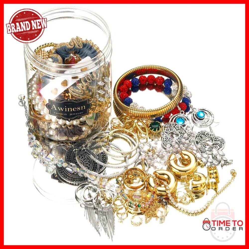 Vintage Jewelry Box Surprise Bundle 40-45 Piece Assorted Fashion Jewelry Set